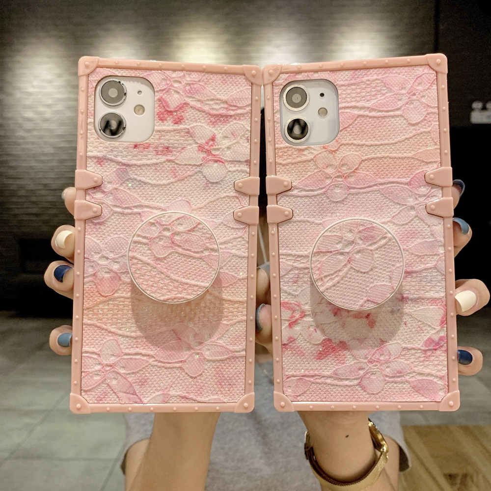 Fashion Cute Flower Phone Case For iphone 12 Pro Max 11 Pro Max 7 8 plus X  XR XS Max SE 2020 Back Cover Luxury Color Thick Border Soft Capa