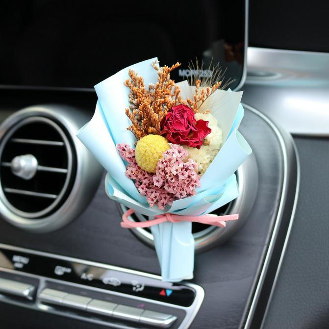 Handmade Mini Natural Dried Flower Bouquet Car Air Freshener Vent Perfume  Clip