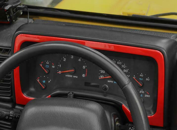 For Jeep Wrangler TJ 19972005 2006 ABS Red Dashboard
