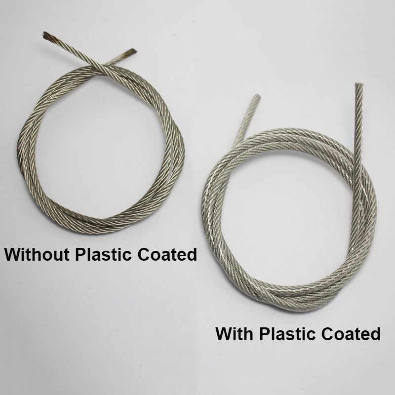 0.86mm Stainless Steel Cable Wire Rope Flexible Clothesline Pipe PVC 1