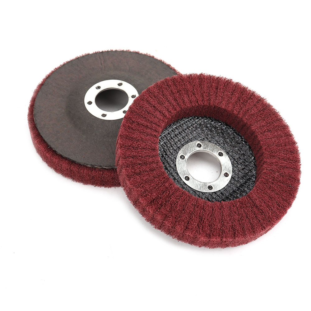 4Pcs 4.5" Nylon Fiber Flap Wheel For Abrasive Disc Polishing Buffing