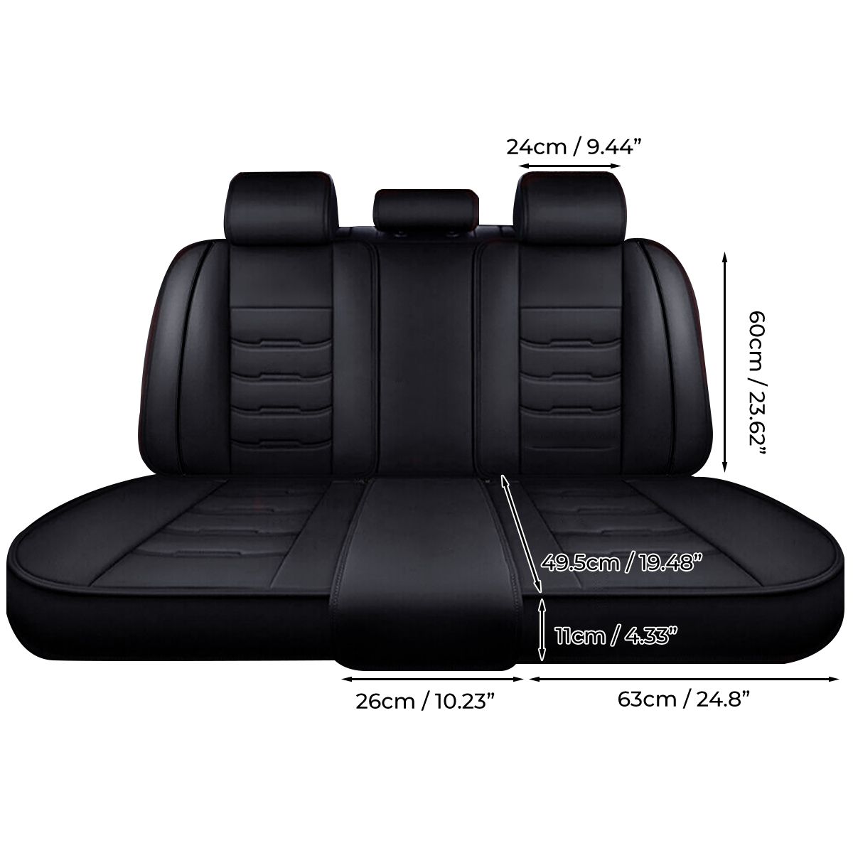Full Set Faux Leather Car Seat Covers For Hyundai - Front & Rear, 5 Seats, Waterproof & Breathable
