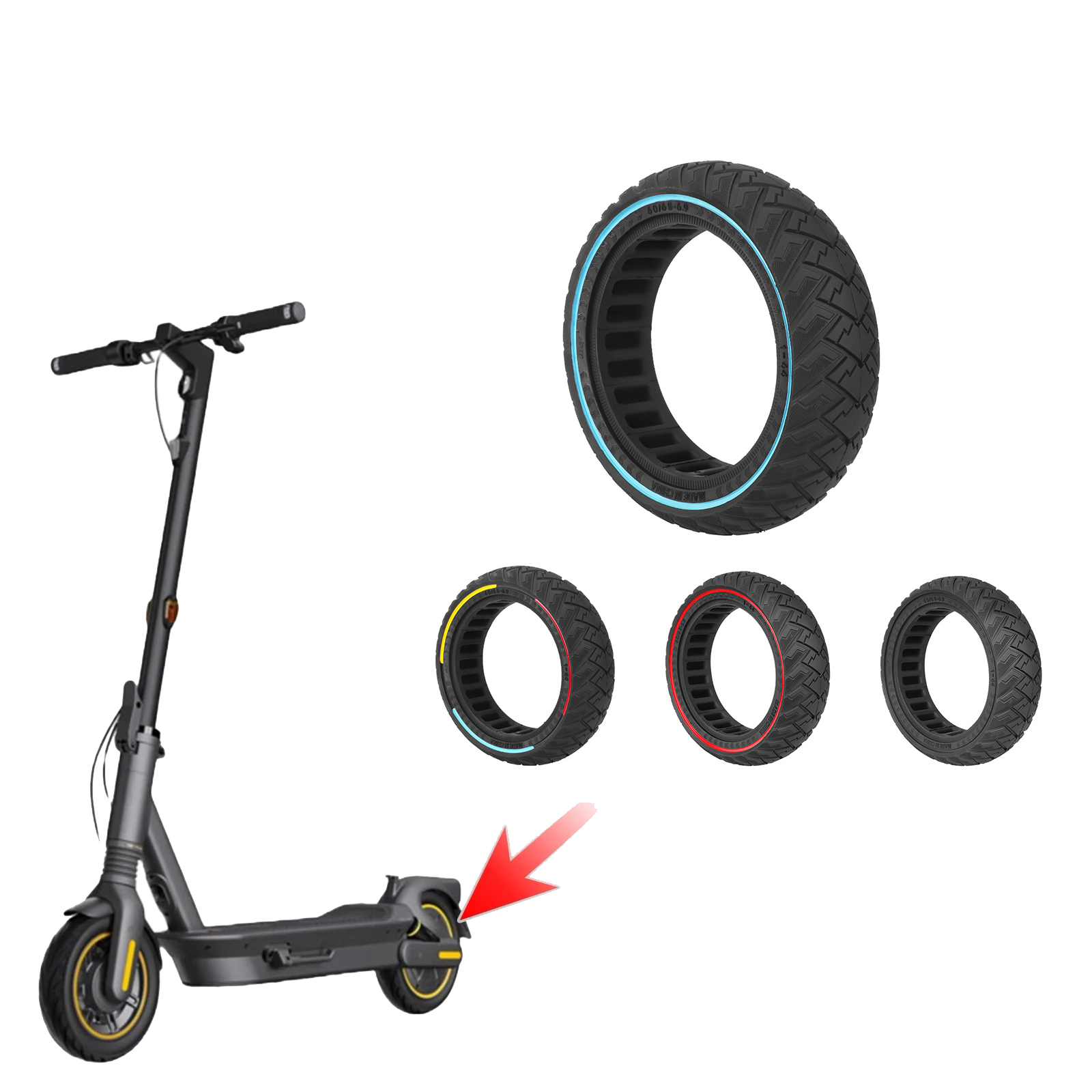 Ulip 60/65-6.9 Off-Road Solid Tires for Segway Ninebot Max G2 G65 E-scooter Part