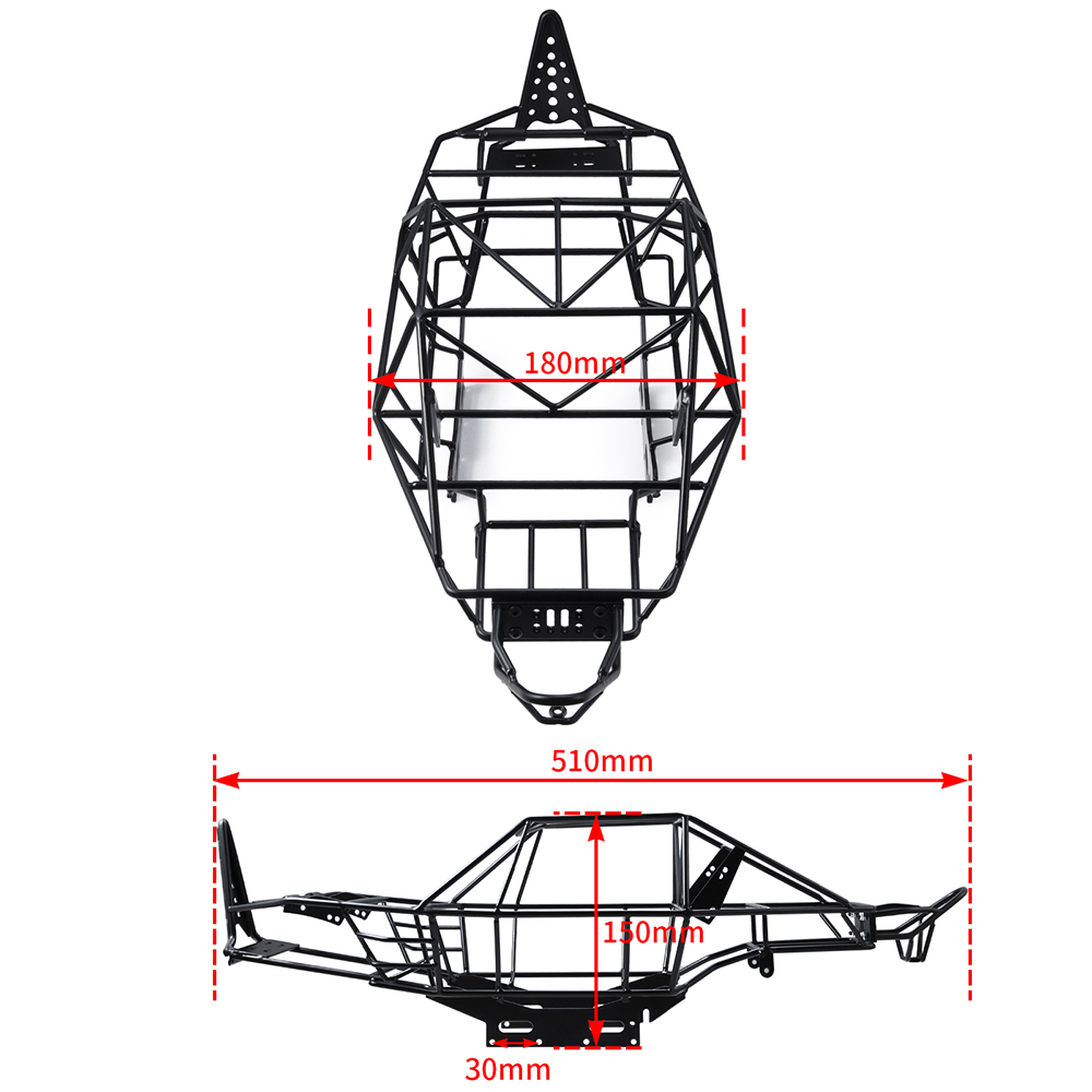 thumbnail image 2 of Metal Roll Cage Chassis For Axial Wraith RR10 90053 90048 1/10 Scale RC Crawler - Upgrade Part 2 of 13