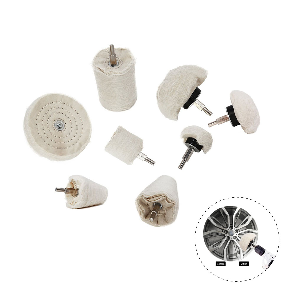 Buffing & Polishing Pad Kit For Drill - 1 To 8 Pcs Mops For Car, Wheels, DIY