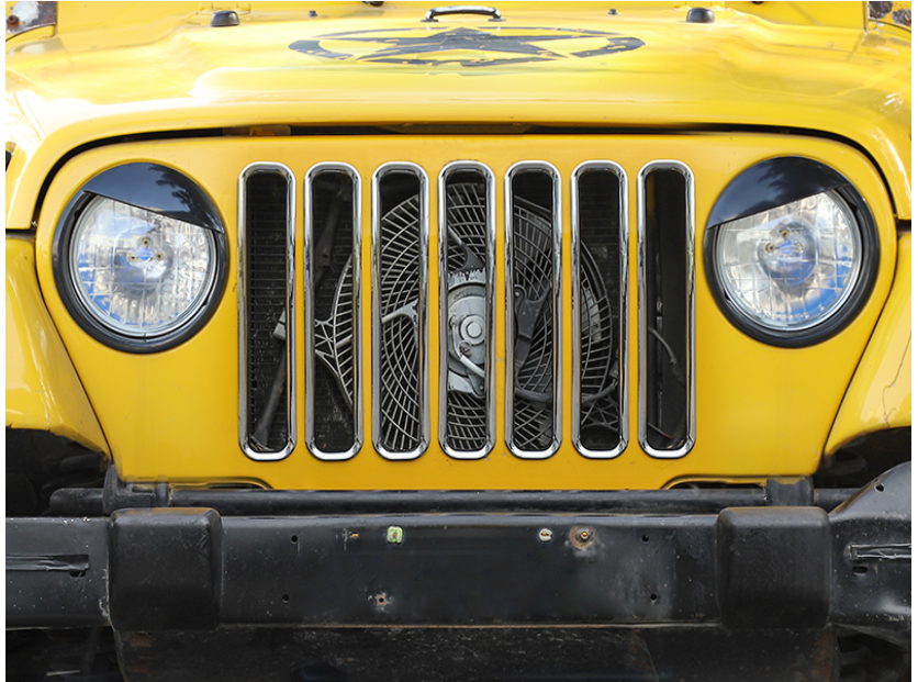 Fit for Jeep Wrangler TJ 19972006 Front Grille Grill Strips Cover