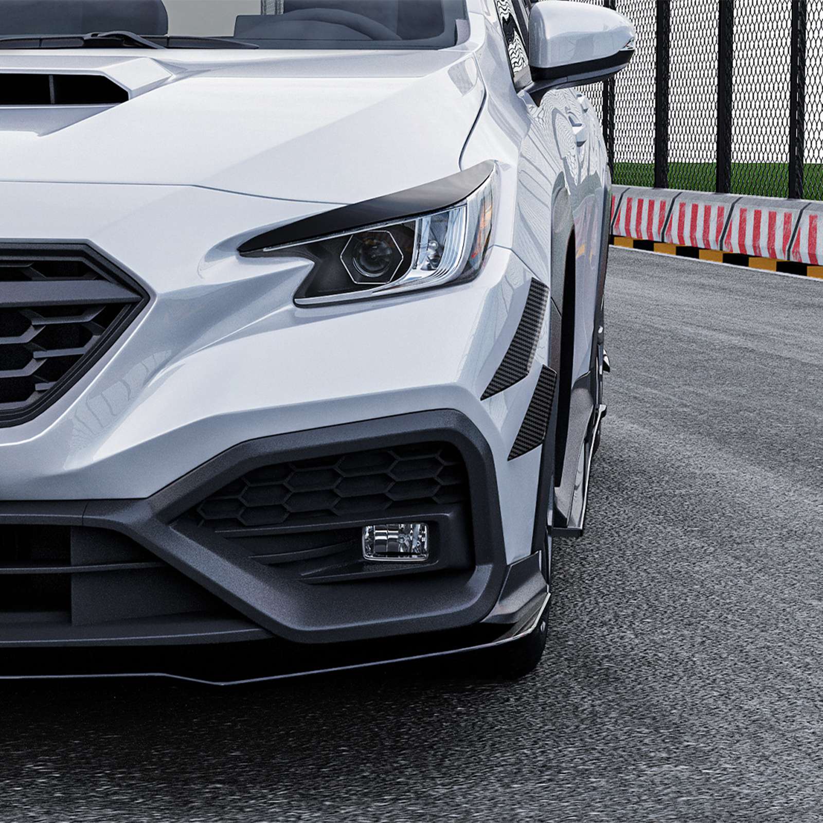 4X For Subaru WRX VB 2022-2024 Carbon Look ABS Front Bumper 