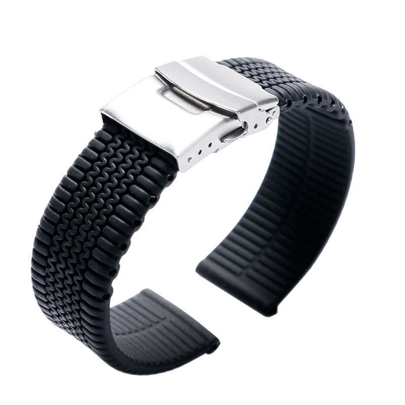 Details About 20 22 24mm Tire Link Black Silicone Watch Band Wrist Strap Soft Bracelet Diving Details About 20 22 24mm Tire Link Black Silicone Watch Band Wrist Strap Soft Bracelet Diving