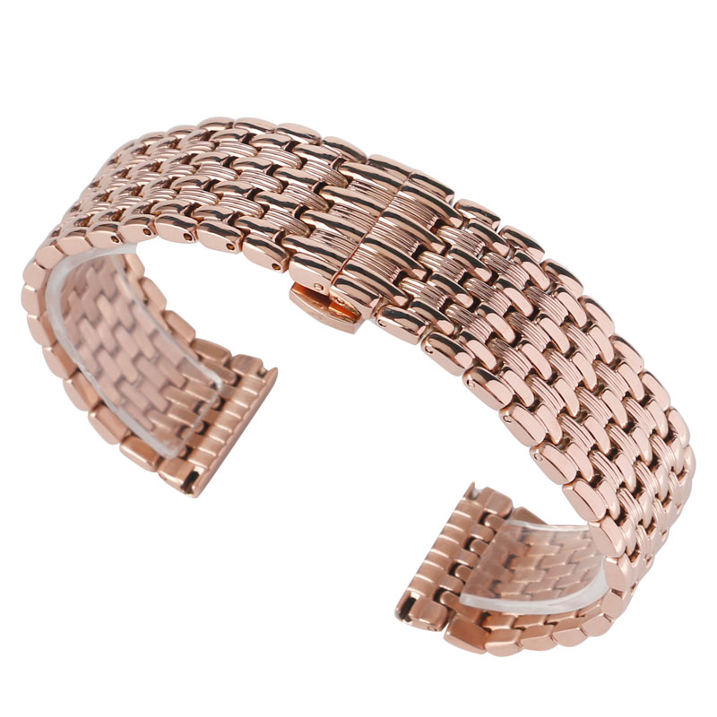18/20/22mm Rose Gold Stainless Steel Bracelet Watch Band Wrist Strap ...