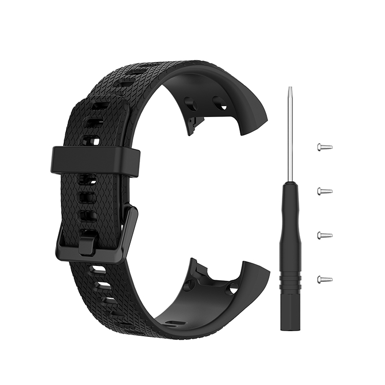 C2D JOY Strap TPU Wristband Compatible With Garmin Vivosmart 3/ Vivosport, Activity And Fitness Tracker (Black) Medium