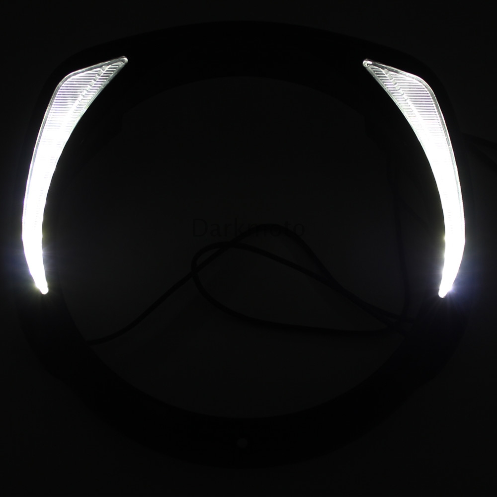 LED Motorcycle Headlight Trim Ring Bezel Light For Harley