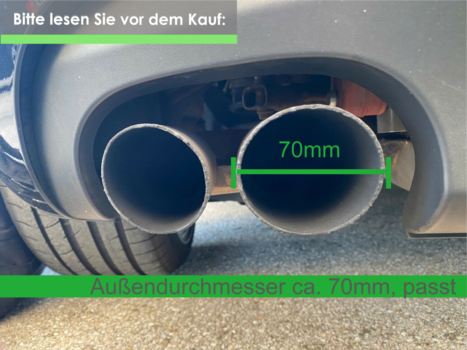 2x Chrom Edelstahl Auspuffblende Auspuff Endrohr für BMW 5er F10 F11 F18  520d