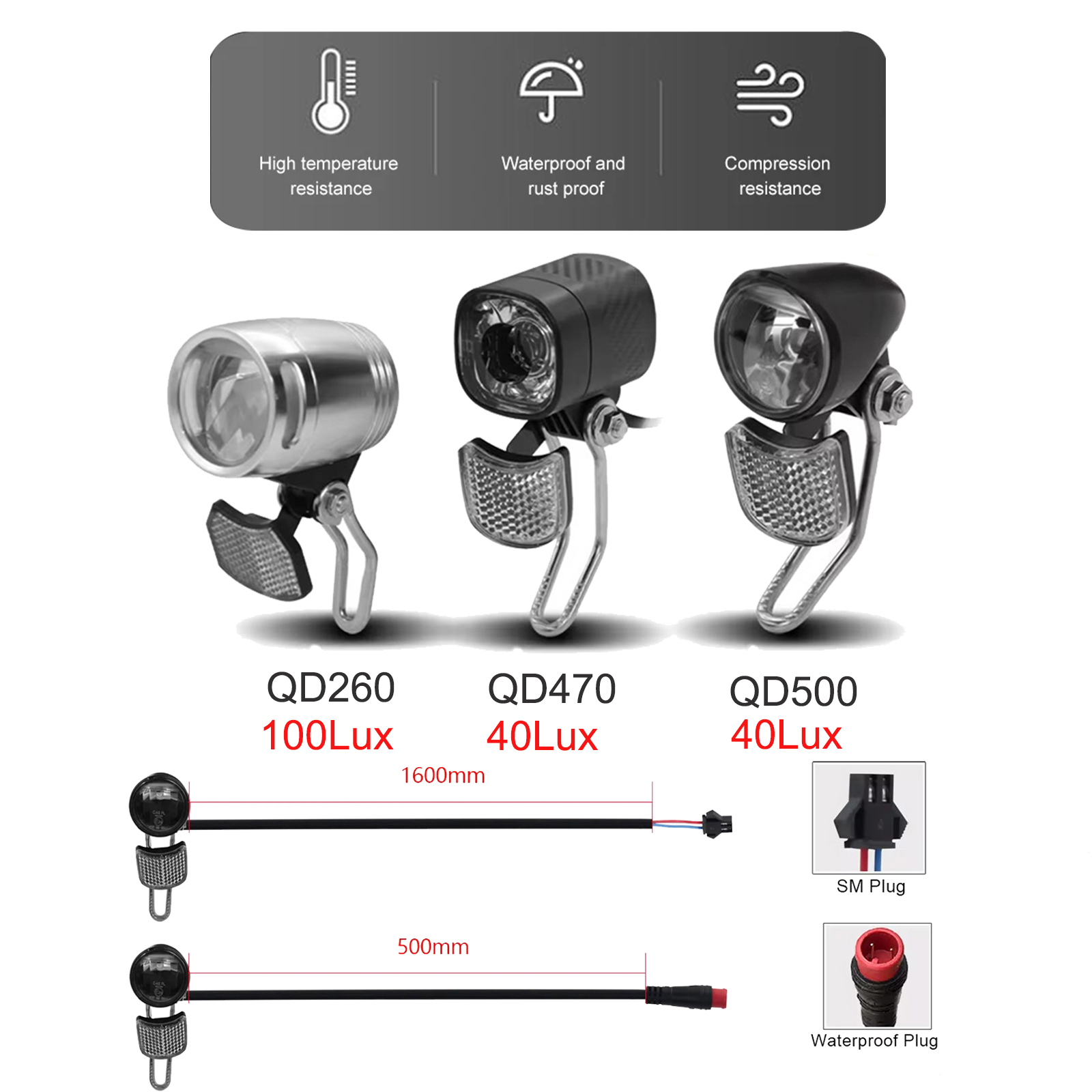 12V/36V-60V VÉLO ÉLECTRIQUE Ebike Feu Arrière Clignotant Rack Lampe