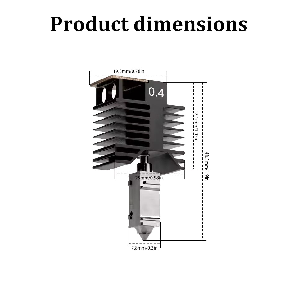 0.2mm/0.4mm Hotend Kit For Snapmaker U1 Hardened Steel Nozzle 3D