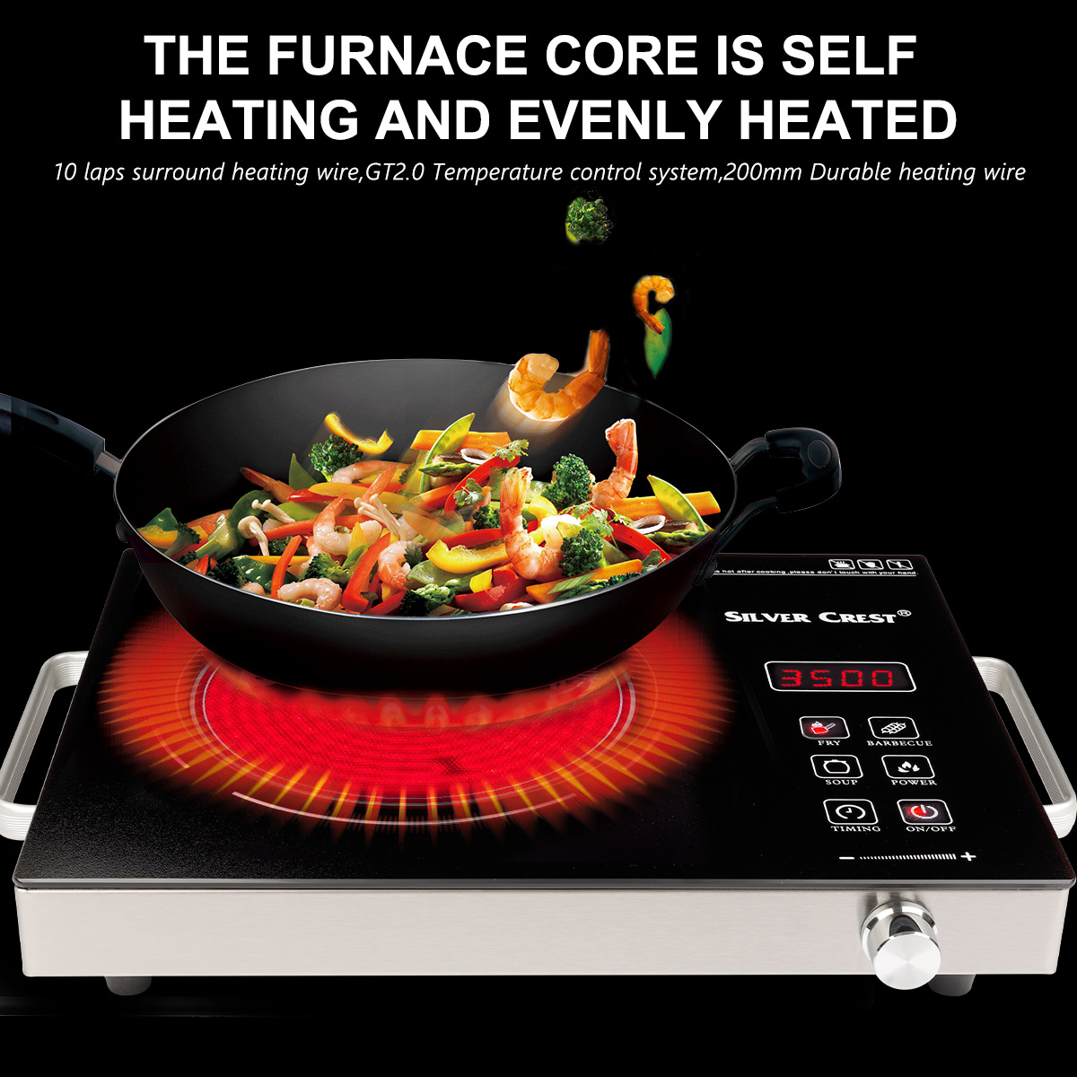 110V Portable Induction Infrared Cooktop Burner Countertop Cooker Hot Pot  Stove