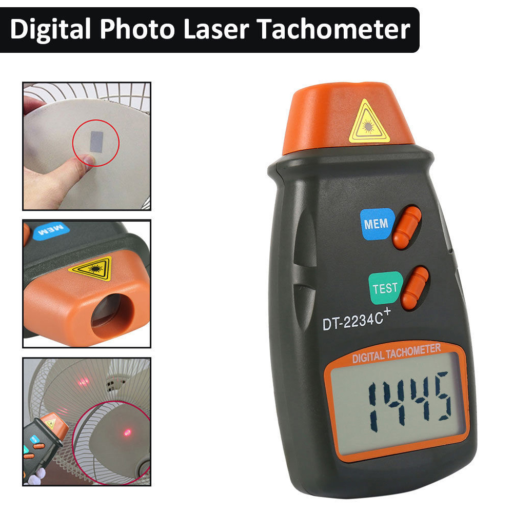 Senza contatto digitale foto TACHOMETER LASER CONTAGIRI MOTORE NUOVO