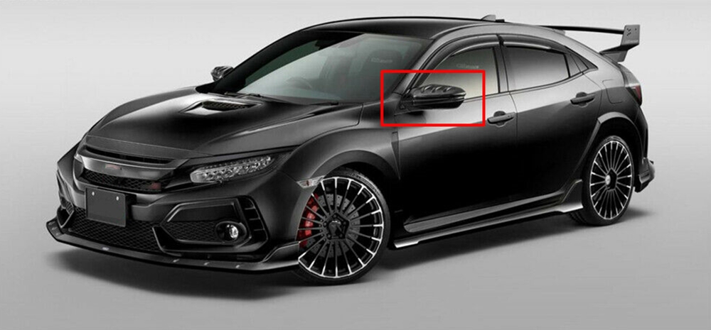 Replacement Dry Carbon Door Mirror Cover For Mugen Honda Civic