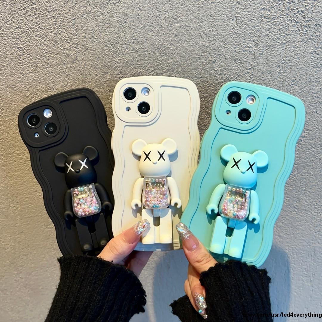 For iPhone 14 Pro Max 13 12 11 XS Cute Cool Bear Rotating For iPhone 14 Pro Max 13 12 11 XS Cute Cool Bear Rotating