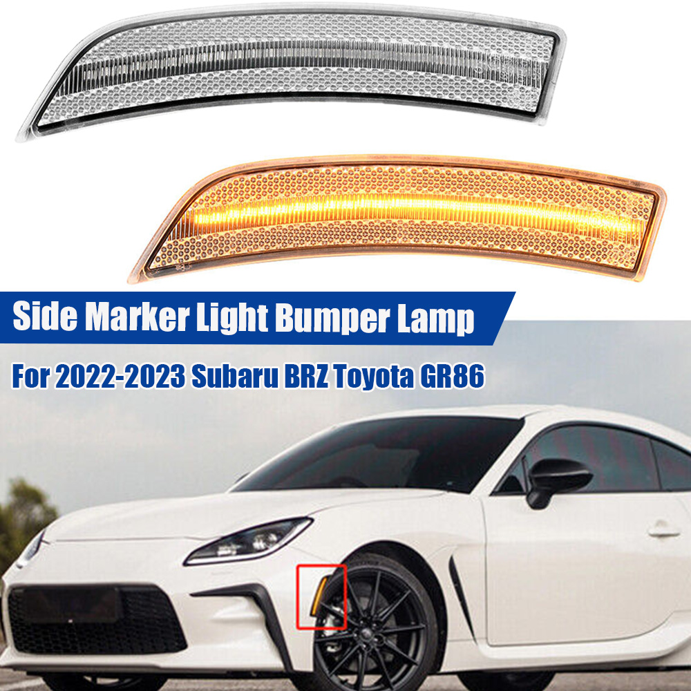 LED Clear Front Bumper Side Marker Lamp For Toyota GR86 Subaru BRZ