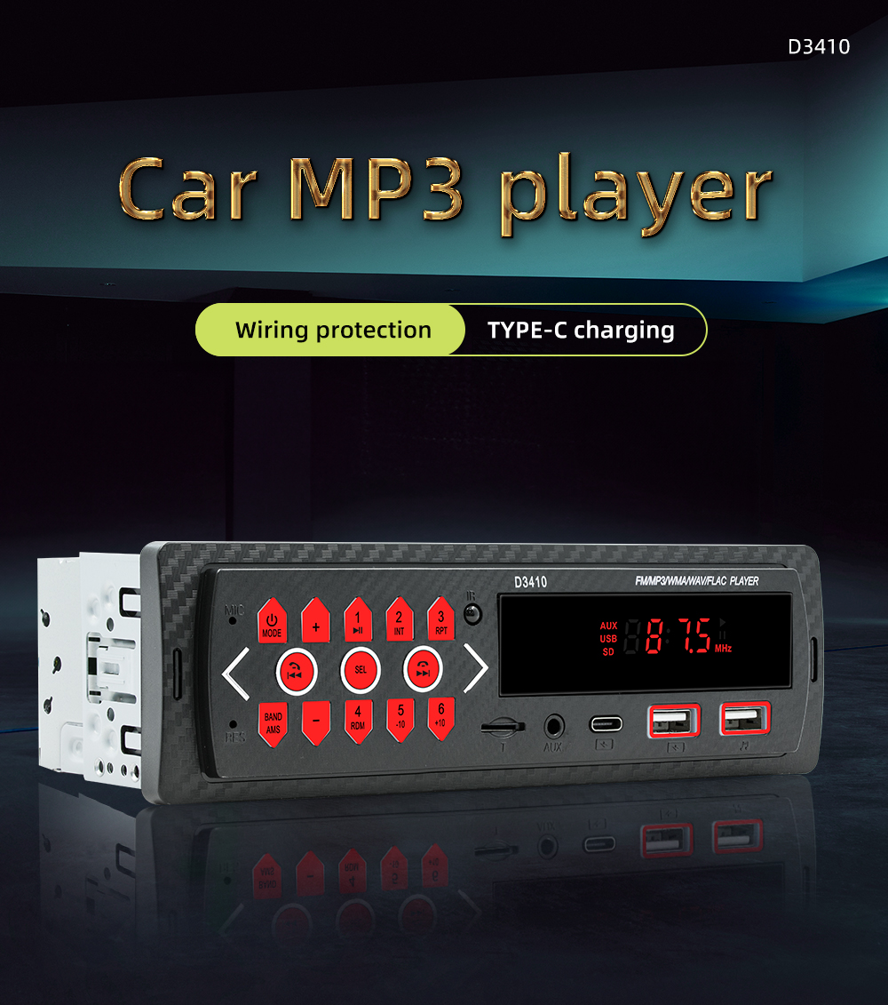 ESSGOO Single 1 Din Car Radio Stereo Bluetooth MP3 Player