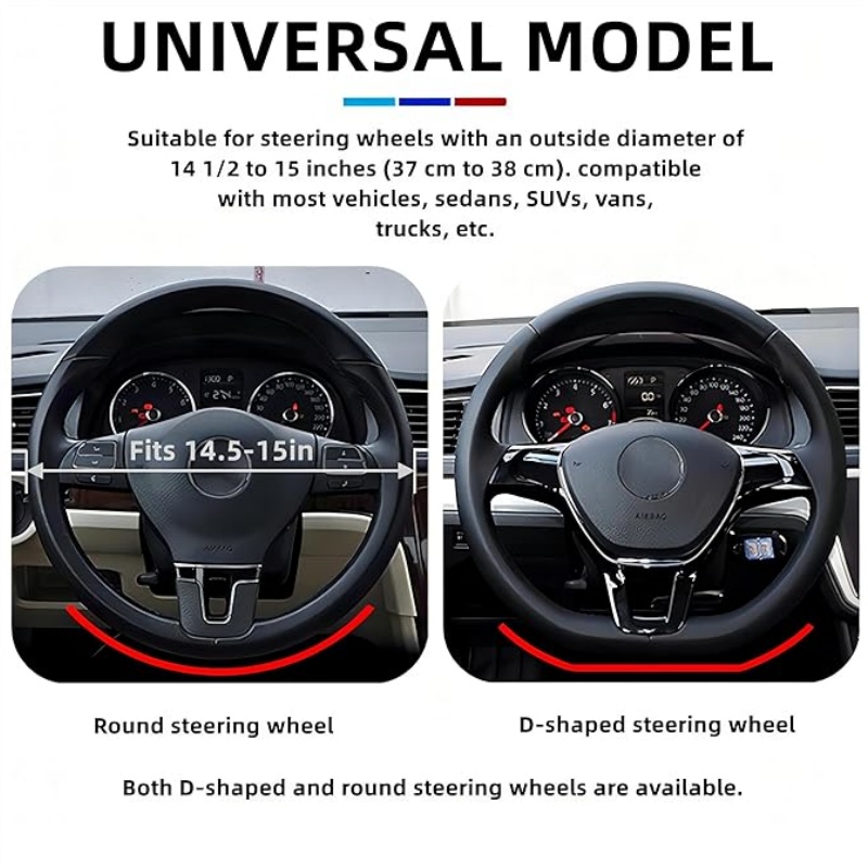 thumbnail image 2 of Sparkled Silver Steering Wheel Cover - Premium PU Leather, Anti-Slip, 38cm, Fits Most Cars 2 of 2