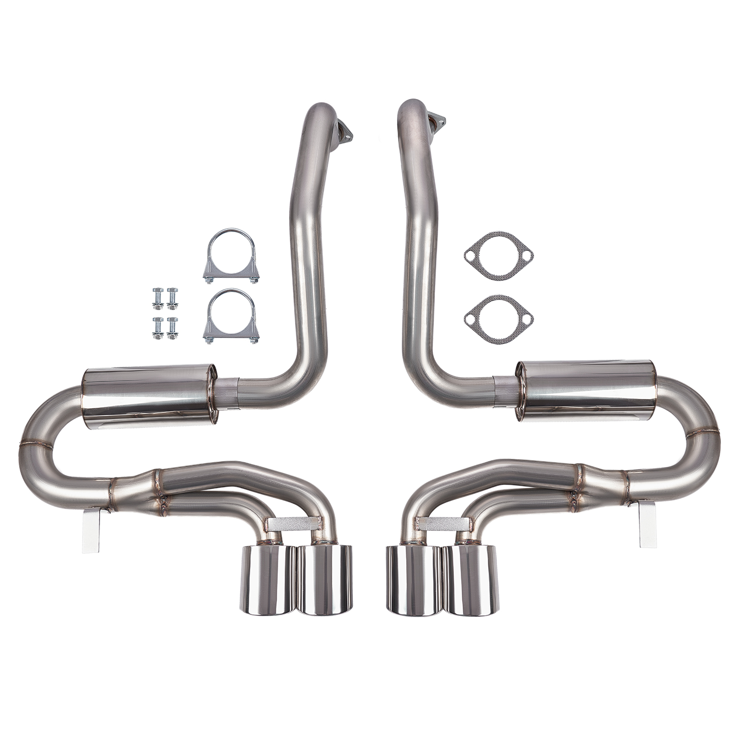 For 97-04 Corvette C5/Z06 5.7L LS Stainless Catback Exhaust Quad