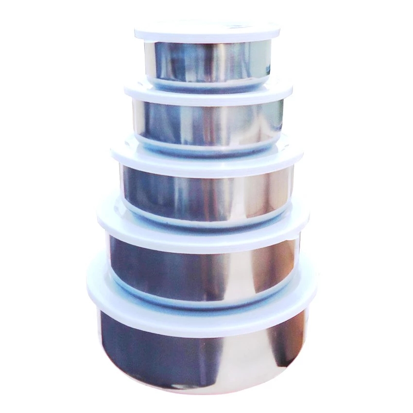 5 In 1-Stainless Steel Food Container Stainless Steel Clear Storage Bowl Set UK