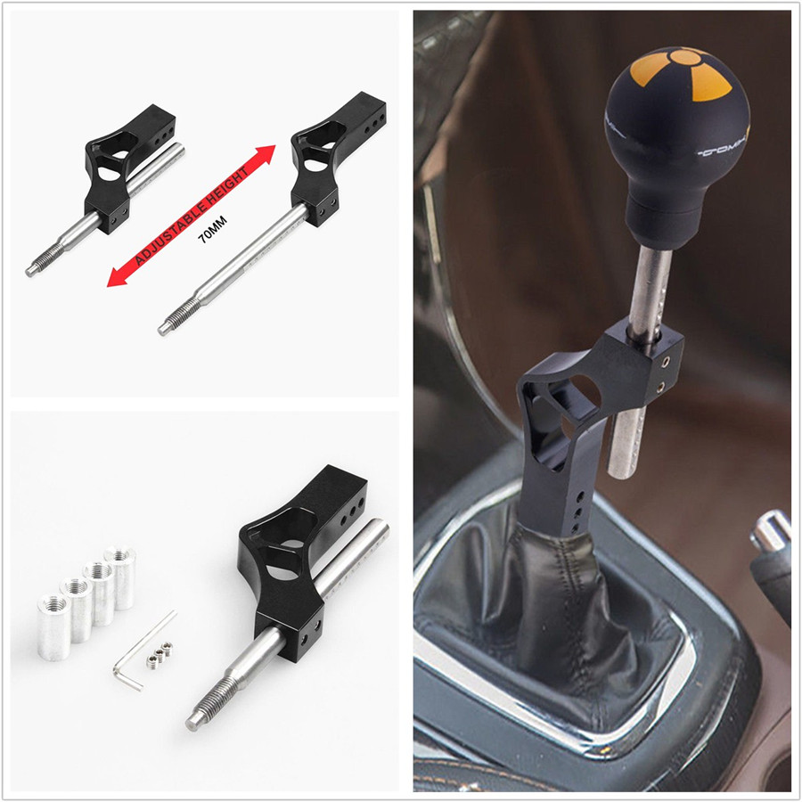 Universal Black Aluminium Adjustable Car Gear Shifter Shift Knob