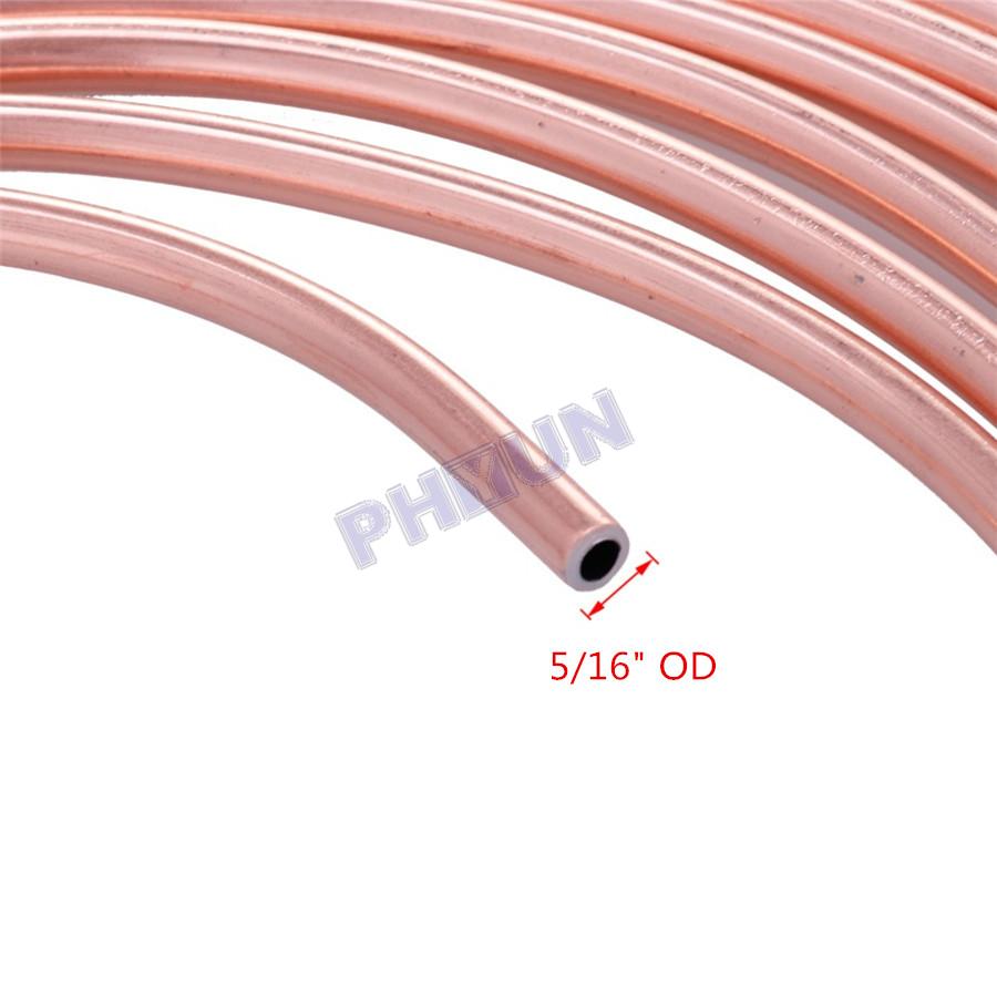 25 Ft/Roll Brake Line Tubing 5/16" OD For Car Fuel & Transmission