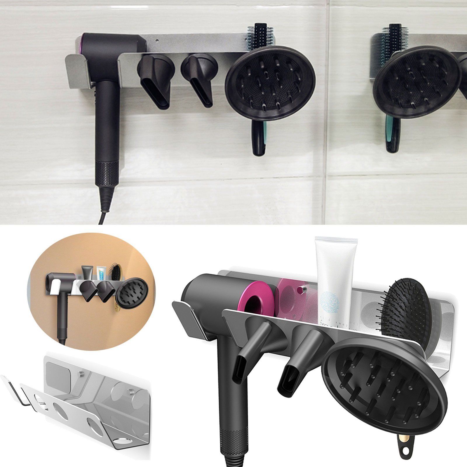 Details About Aluminum For Dyson Supersonic Hair Dryer Accessories Wall Mount Hanger Holder