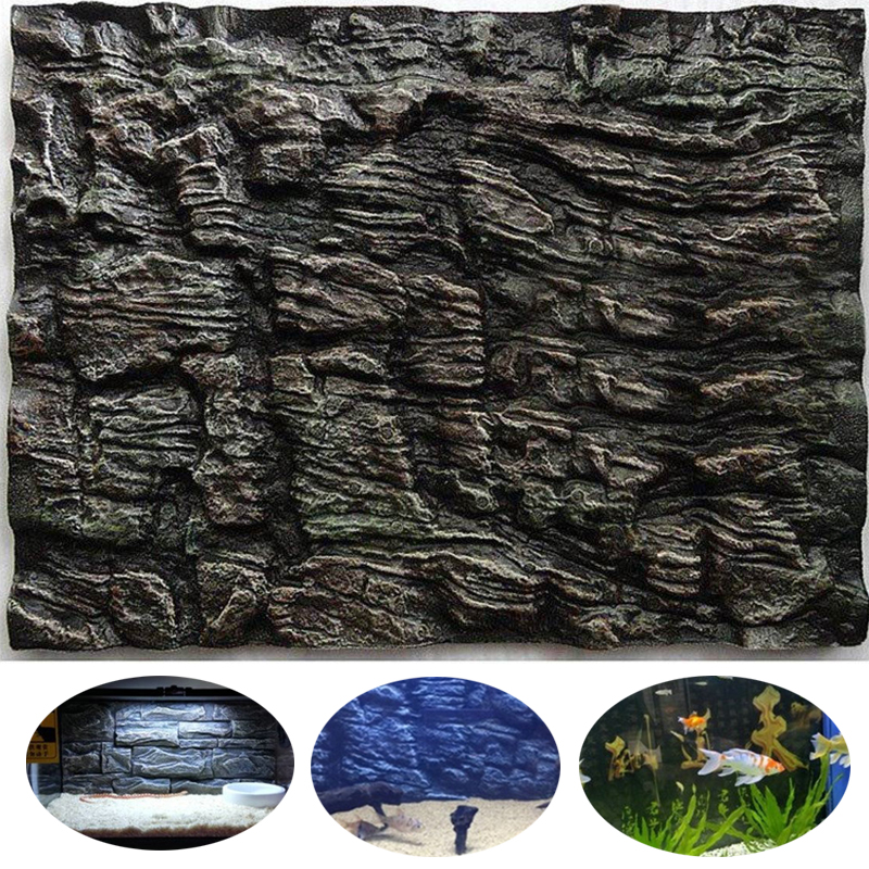 Background Wall 3D Fish Tank Rock Stone Aquarium Foam ReptileTerrarium