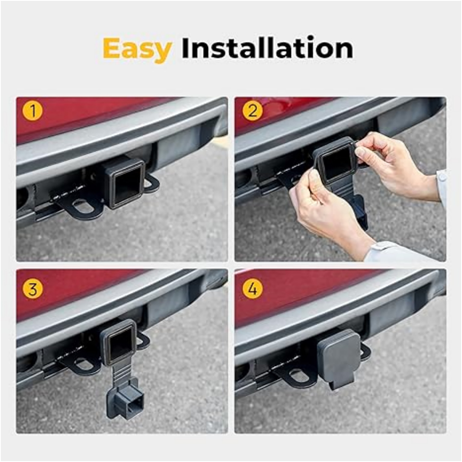 Buy Trailer Hitch Cover Plug Cap Insert Fits 2" Receivers Black Receiver Tube Hitch Plug For RV Suv And Cars - View #9