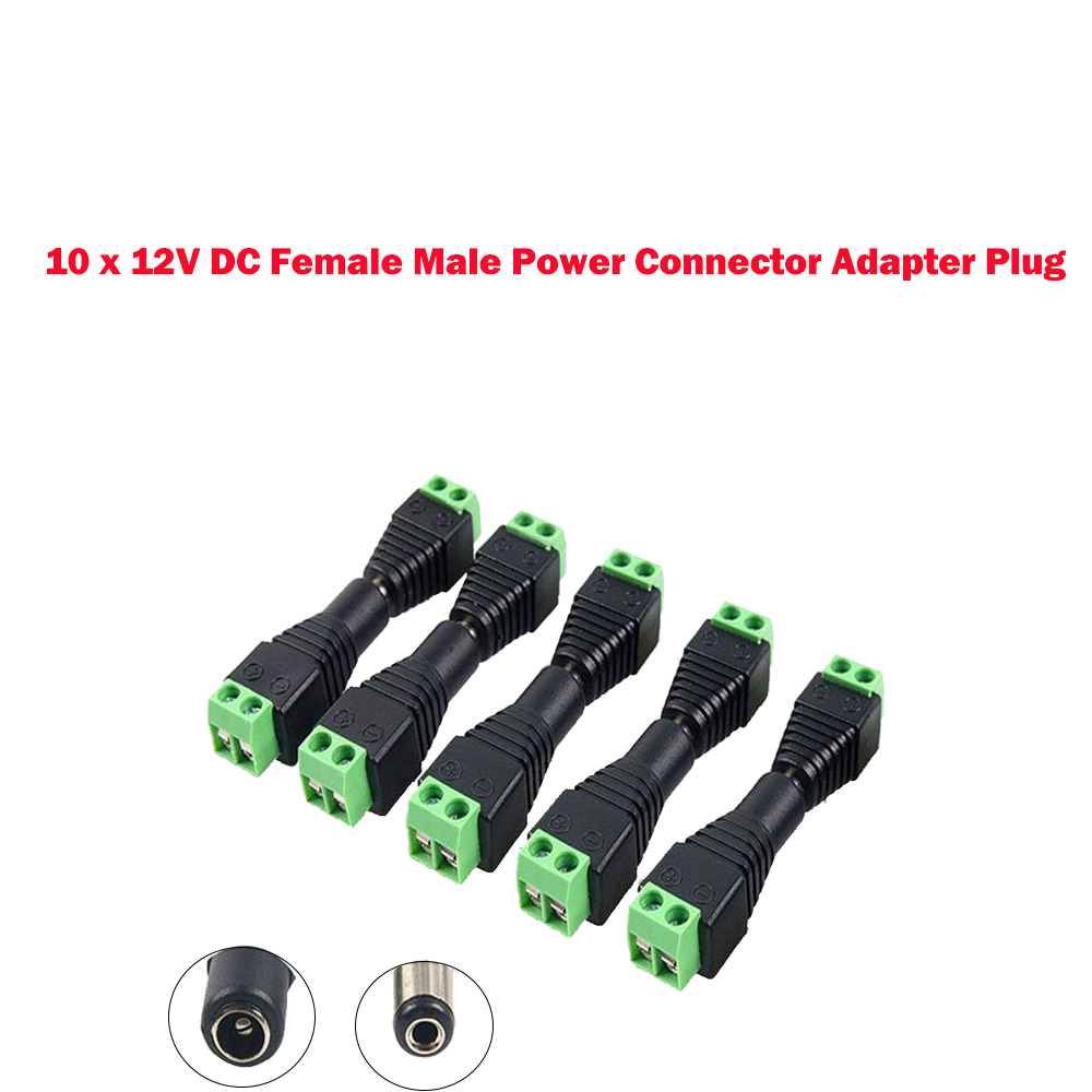 10//20x 12V Male Female DC Power Socket Jack Plug Wire Connector Cable CCTV UK