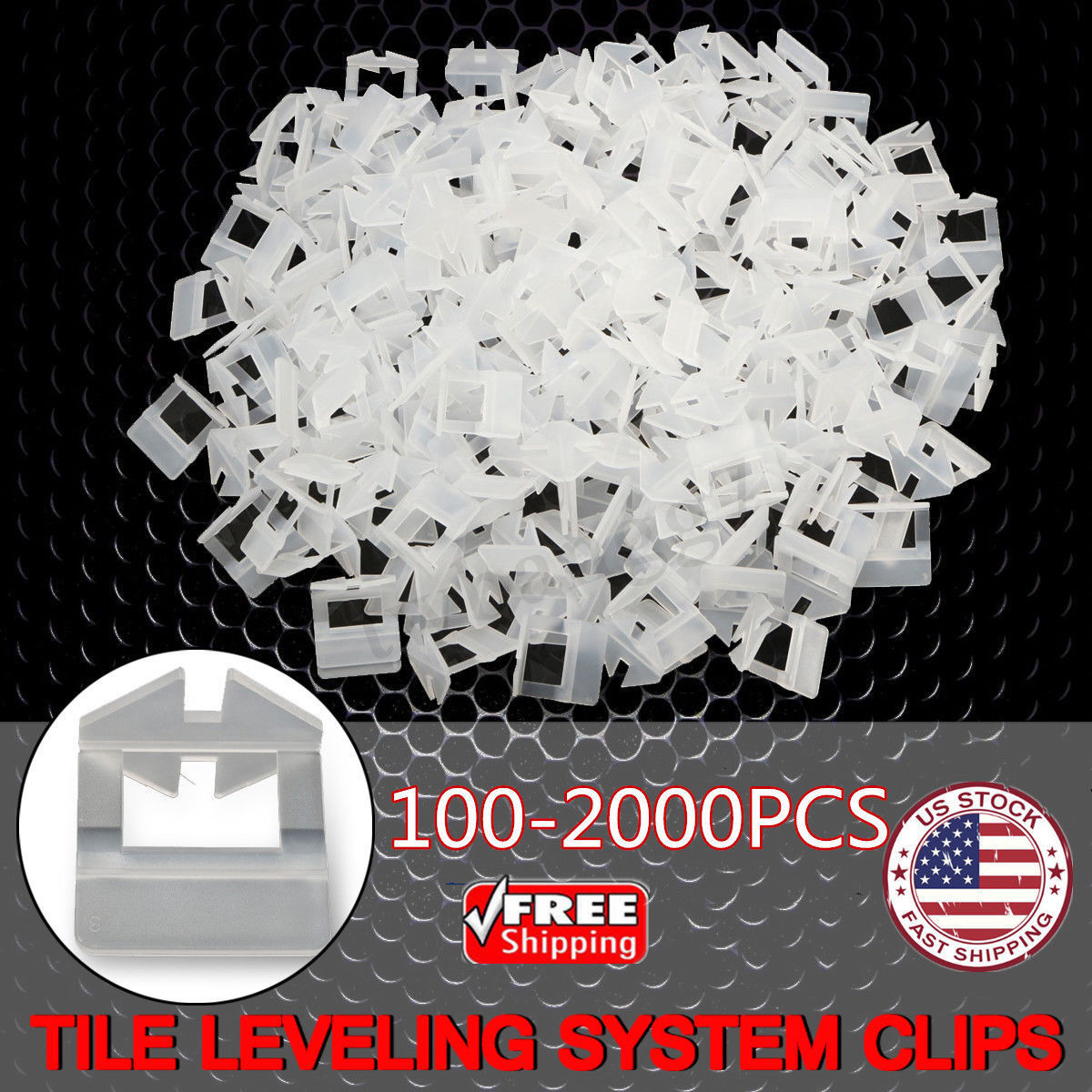 800pcs 2.0mm Clips de Nivelaci/ón de Azulejo Reutilizable Sistema de Nivelaci/ón de Azulejos