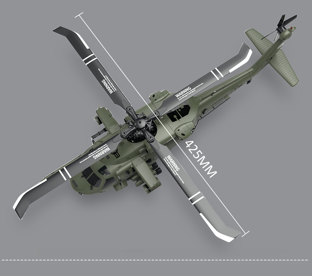 YXZNRC UH60 Black Hawk 6CH Gyro 2.4G 6-axis 3D Flybarless 1/47 RC