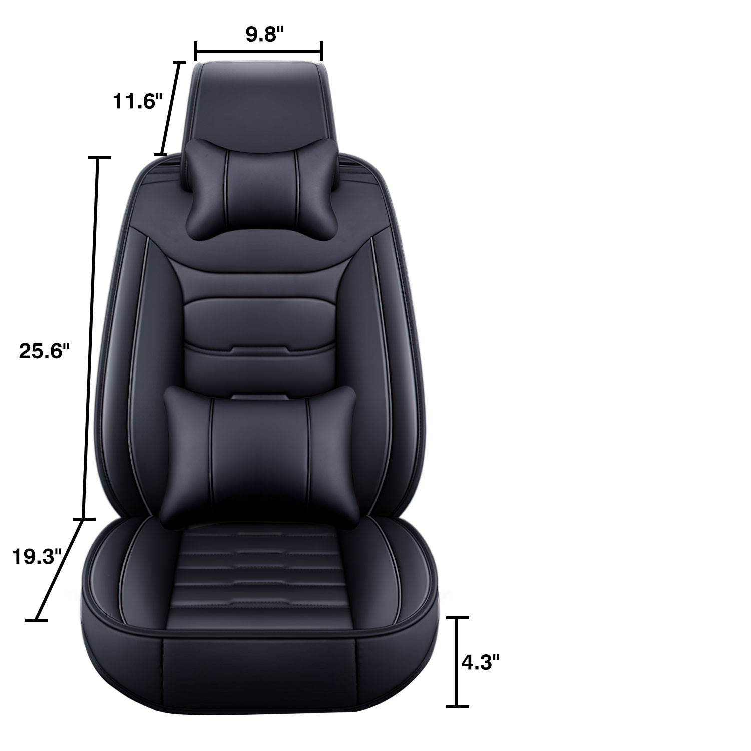 Waterproof Leather Seat Covers For Toyota Prius 2001-2025 – Full Set, Airbag Compatible, Anti-Slip (Black)