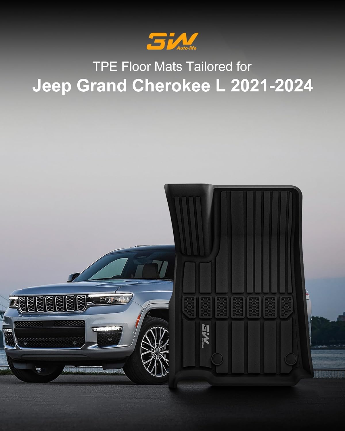 VIWIK Tappetini Auto In TPE Per Jeep Grand Cherokee 2022-2024 (esclusa L) – Set Completo + Cargo