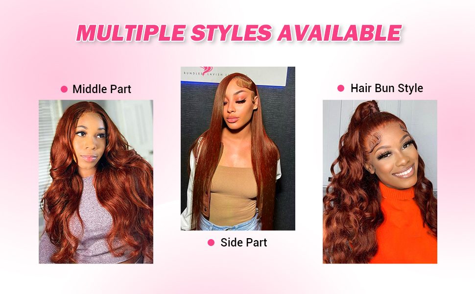 Reddish Brown Straight 13X4 Lace Front Wigs Human Hair