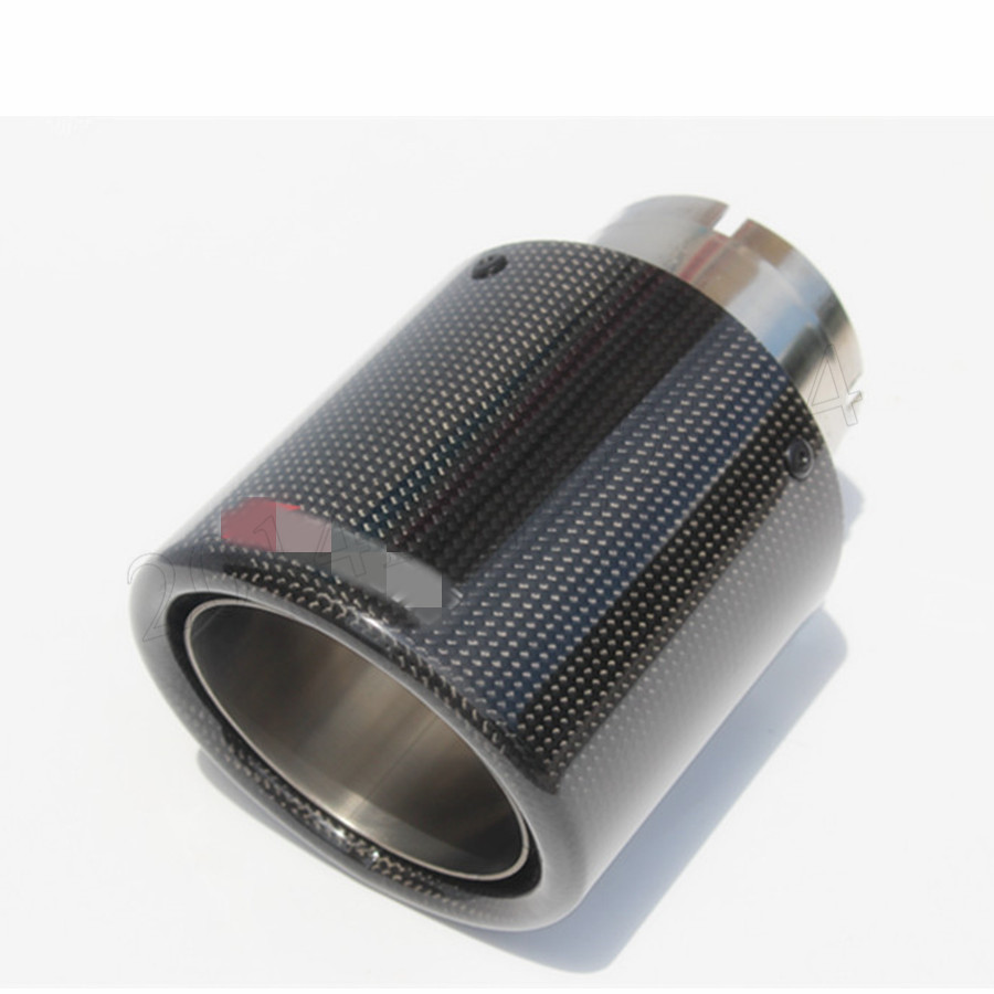 Inlet 3" 76mm Outlet 4.5" 114mm Carbon Fiber Glossy Exhaust Tips