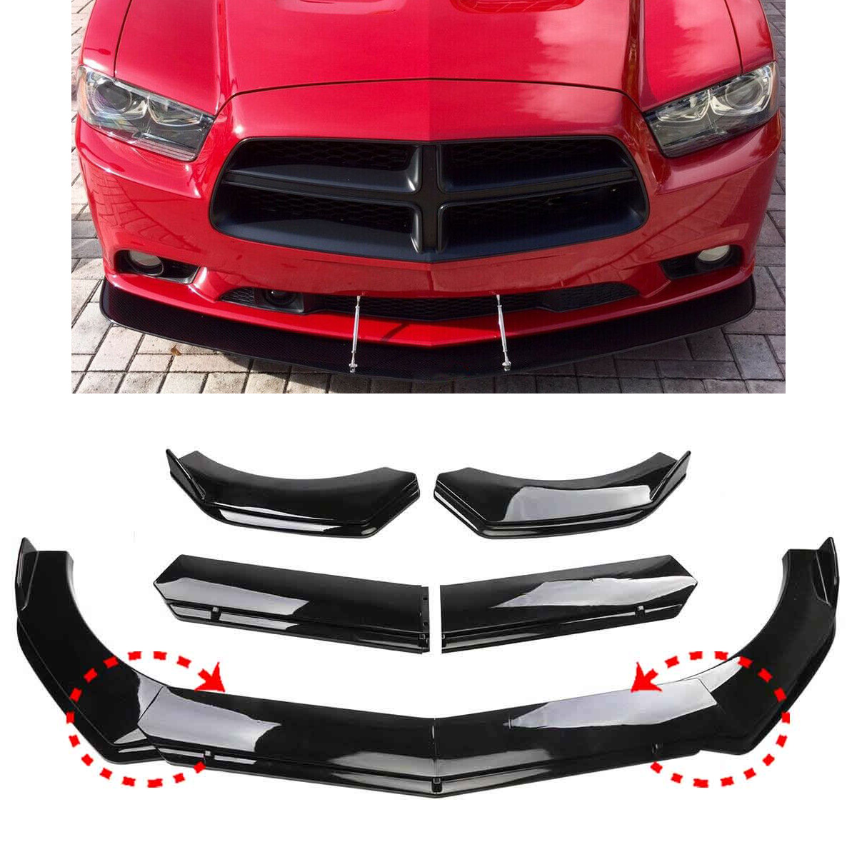 Charger RA Style Chin Spoiler; Matte Black (11-14 Charger, Excluding