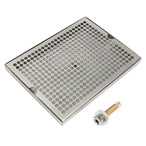 Stainless Steel Tower Cutout Draft Beer Drip Tray with Brass Drain/Nut