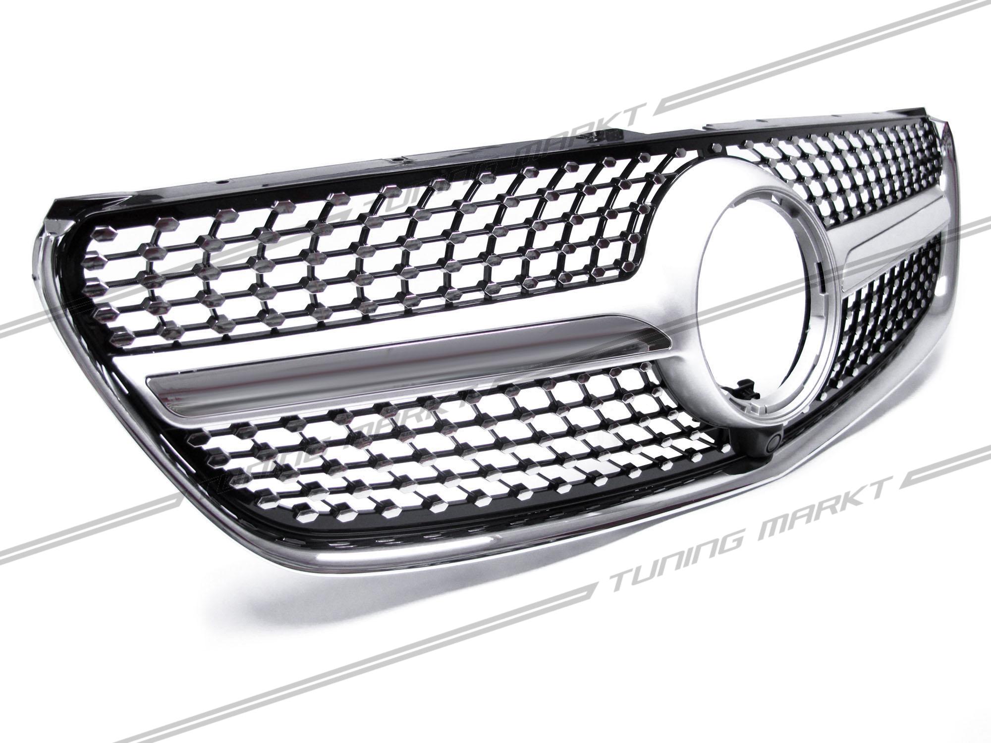 Kühlergrill für Mercedes Benz V-Klasse W447 2014-2019 Silber