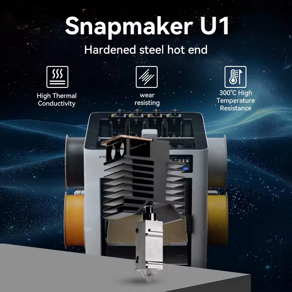 0.2mm/0.4mm Hotend Kit For Snapmaker U1 Hardened Steel Nozzle 3D