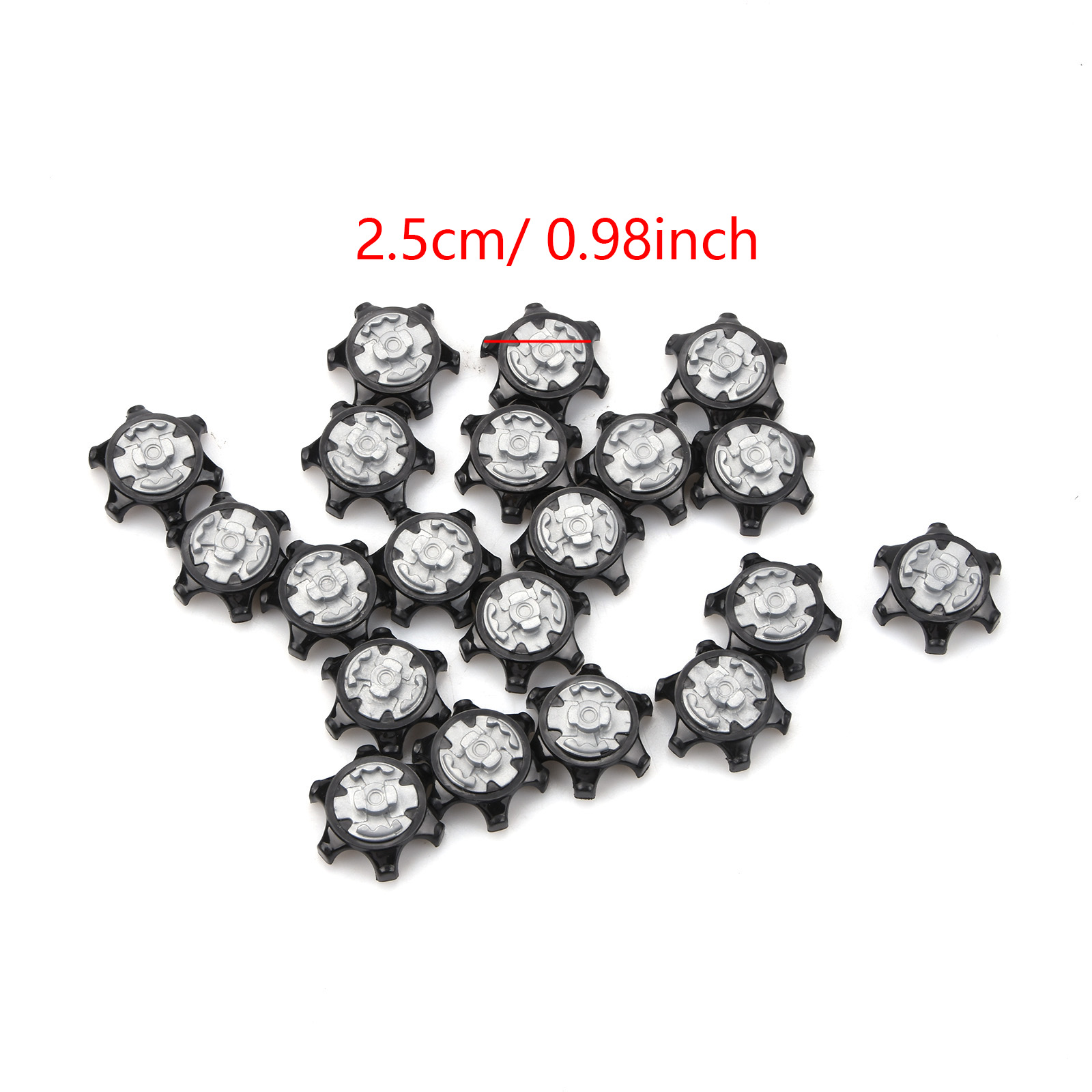 20Pcs Durable Plastic Black Golf Shoe Spikes Cleat Fast Twist For