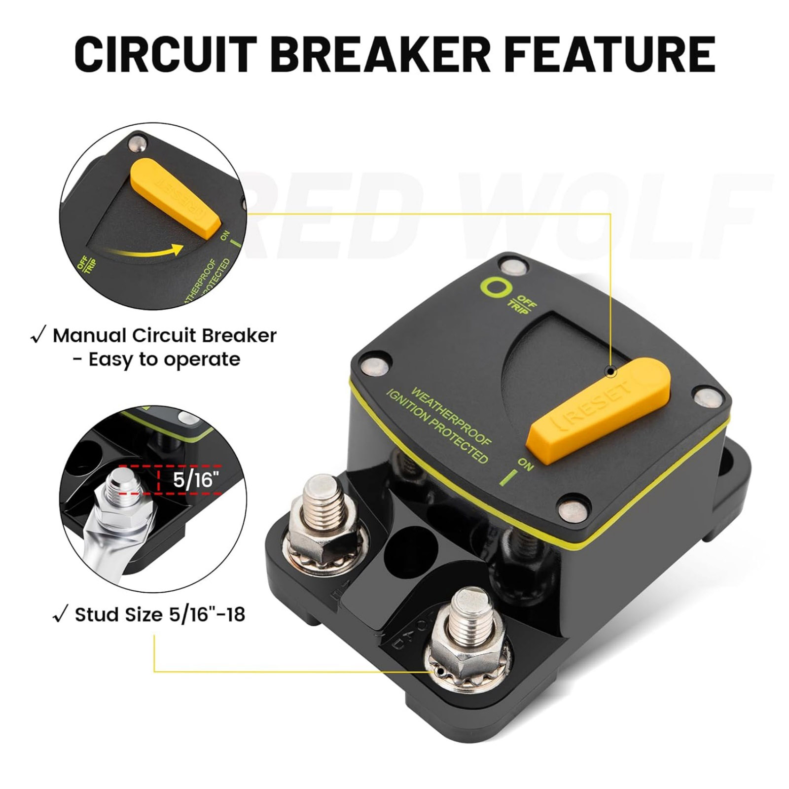 Buy 300 Amp Circuit Breaker For 12V 24V 48V DC Systems Manual