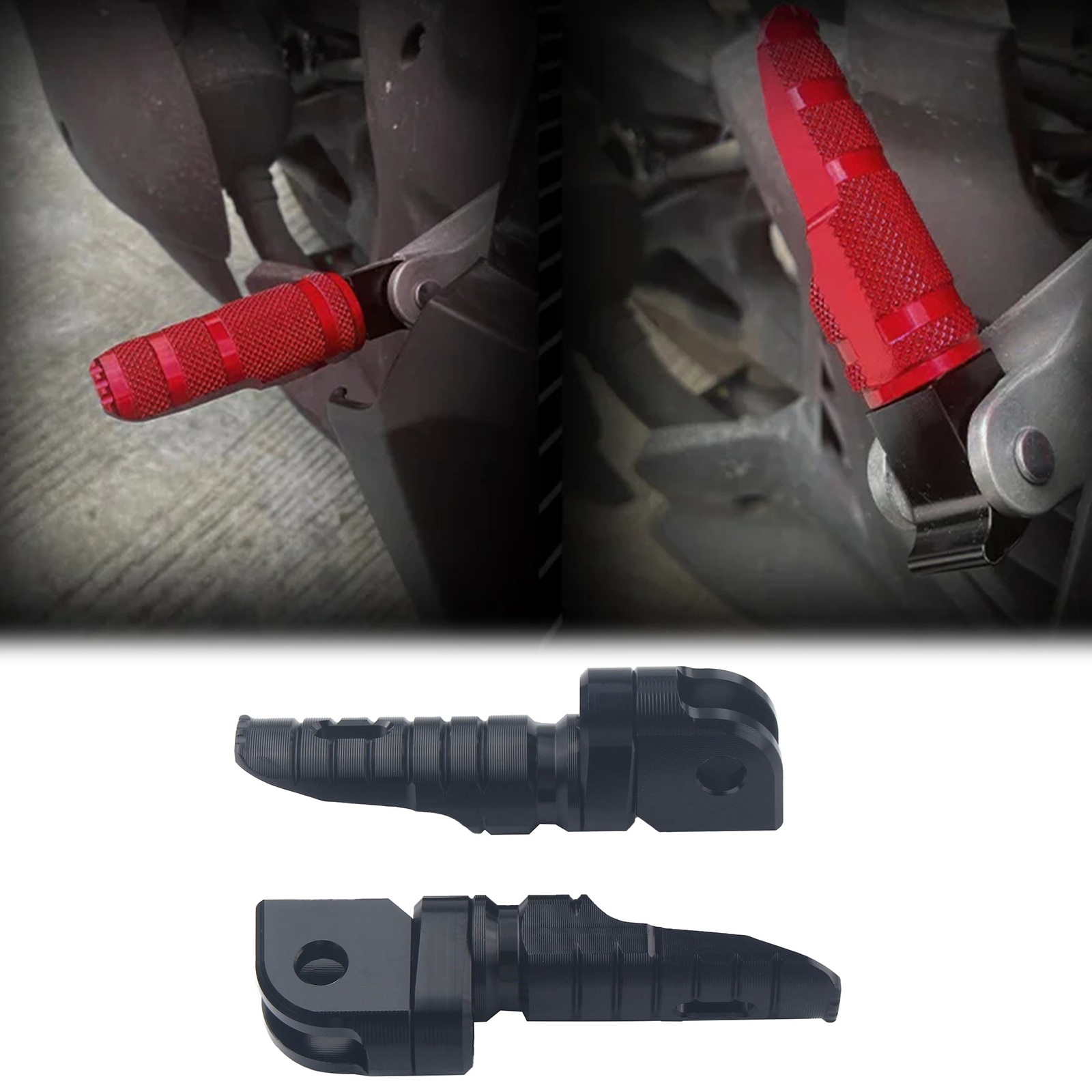 R-FIGHT Black Front Foot Pegs For Kawasaki Ninja ZX4R ZX-4RR