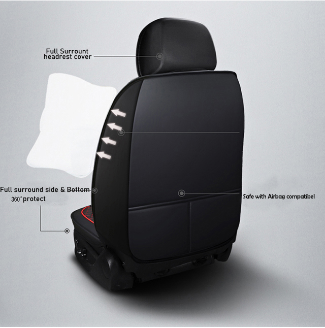 Full Set 5-Seat PU Leather Seat Covers For Toyota - Universal Fit, 3D Surround, Easy Install