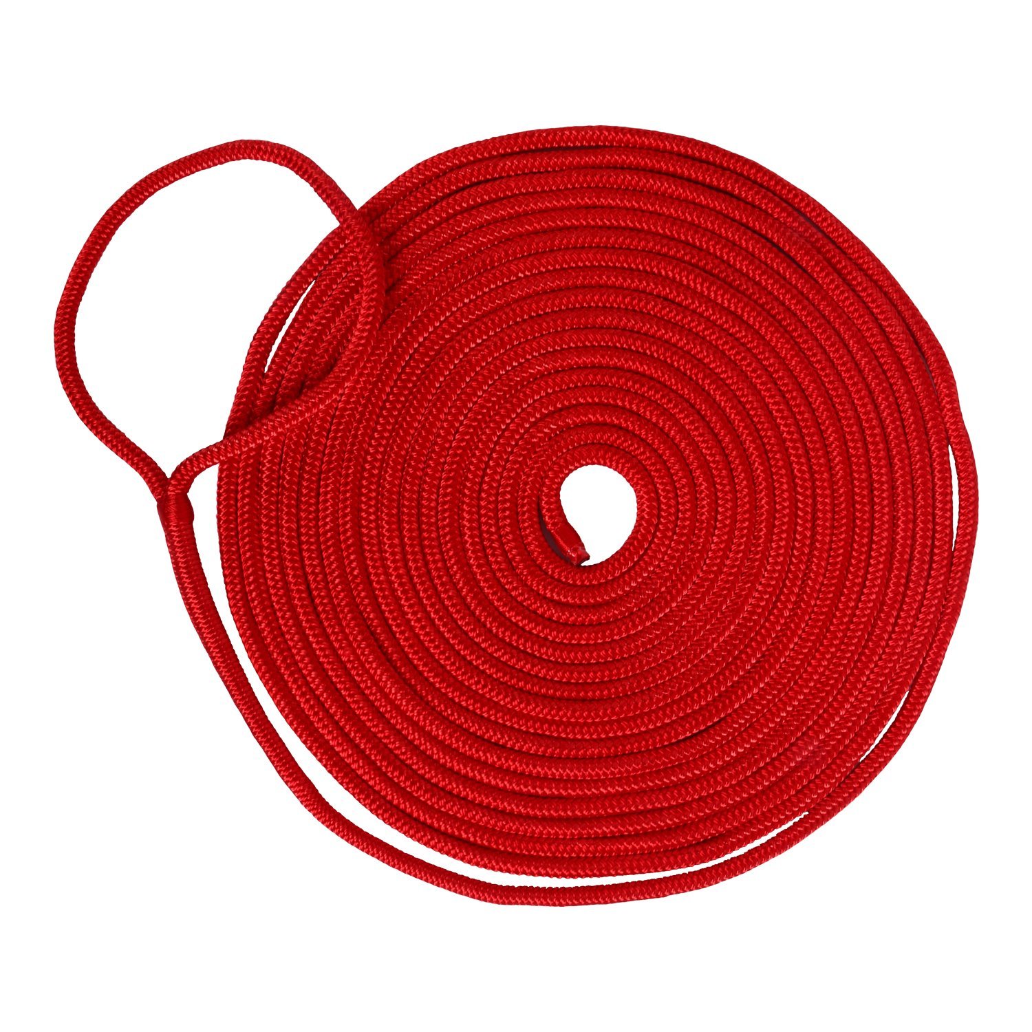 Amarine Made Multiple Size Double Braid Nylon Dock Line Mooring Rope Color Red 