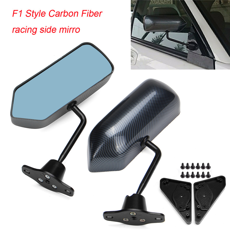 Pair Universal F1 Style Carbon Fiber Car Vehicles Racing Side Rear View Mirrors Ebay