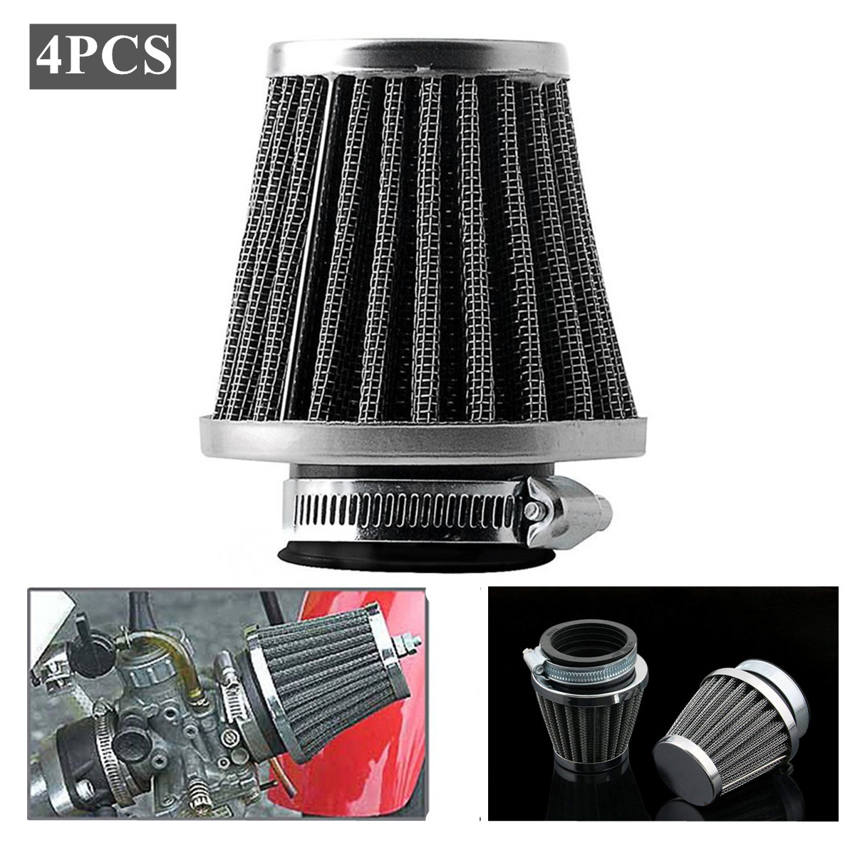 2pcs 44mm Air Filter Cleaner For 50cc-150cc Qued ATV Dirt Bike Go Kart Moped